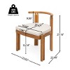 Acacia Wood Armless Dining Chairs Set of 2,Teak Finish Outdoor Dining Chair with Cushion,Modern Outdoor Dining Chair  for Patio Garden-Koiai - 4 of 4