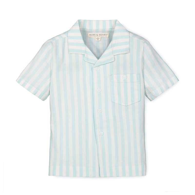 Hope & Henry Boys' Linen Short Sleeve Camp Shirt, Infant, 1 of 10