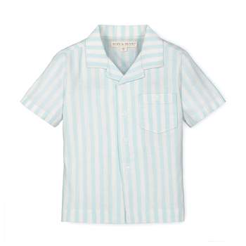 Hope & Henry Boys' Linen Short Sleeve Camp Shirt, Kids