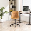 YOUNIKE Modren Office Desk Chair Leather Executive Task Chair Adjustable Swivel Makeup Rolling Vanity Chair Seat Height 17.72"-22.44" - 2 of 4