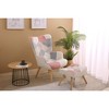 DOMETOUR Accent Chair with Ottoman for Living Bedroom, Creative Splicing Cloth Surface Armchair and Ottoman Set Sofa Chair - 4 of 4