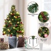 Yaheetech 2Ft/3Ft Pre-Lit Outdoor Pathway Christmas Trees, Set of 2 - image 4 of 4