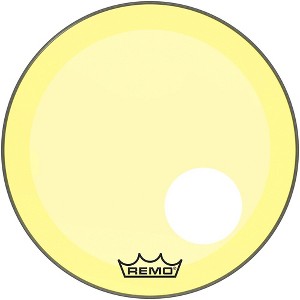 Remo Powerstroke P3 Colortone Yellow Resonant Bass Drum Head With 5" Offset Hole - 1 of 2