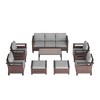 Sonkuki 8 Pieces Patio Sofa & Ottomans & Chair & Coffee Table Set, Conversation Couch with Cushion - 2 of 4