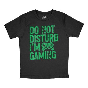 Youth Funny T Shirts Do Not Disturb Im Gaming Sarcastic Gamer Graphic Novelty Tee for Kids - Crazy Dog Youth T Shirt For Gamers - 1 of 4