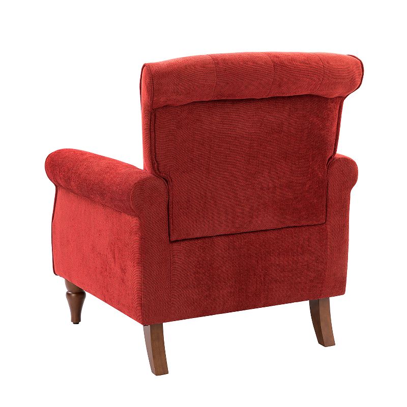 Galatea Wooden Upholstered Accent Armchair with Nailhead Trim | ARTFUL LIVING DESIGN, 5 of 11