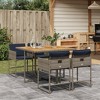 vidaXL Patio Dining Set with Cushions Table and Chairs Outdoor Gray Poly Rattan - 2 of 4