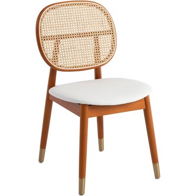 LeisureMod Holbeck Wicker Dining Chair with Beech Wood Legs