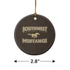 Southwest Minnesota State University Mustangs Logo Porcelain Holiday Christmas Tree Ornament - 3 of 4