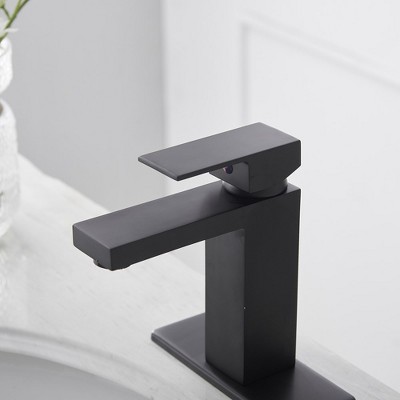Matte Black Stainless Steel Single Handle Bathroom Faucet