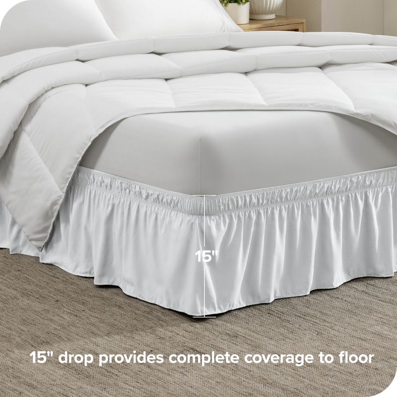 Adjustable Wrap Around Ruffled Bed Skirt by Bare Home, 2 of 7