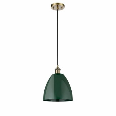 Plymouth Dome - 1 Light Cord Hung Mini Pendant In Industrial Style-12.88 Inches Tall and 9 Inches Wide