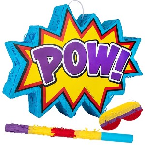 ArtCreativity Fillable Pow Superhero Piñata with Blindfold & Stick - 1 of 4