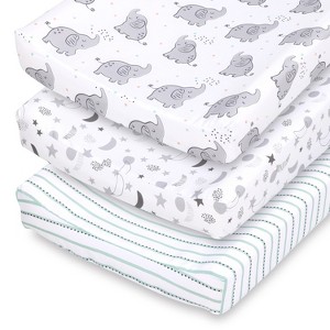 The Peanutshell Celestial Elephant Changing Pad Covers for Boys or Girls, Unisex, 3-Pack - 1 of 4