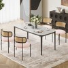 Okak Set of 2/4 Upholstered Rattan Back Round Dining Chair with Metal Legs,Armless Accent Dining Chairs for Dining Room,Kitchen - 2 of 4