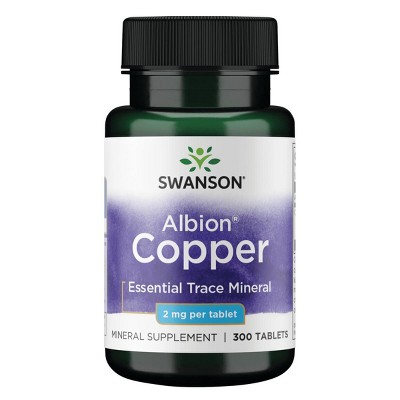 Swanson Copper Essential Trace Mineral, Helps Maintain The Health Of Organs & Tissues, 2 mg (300 Tablets).