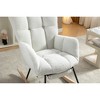 Teddy Fabric Rocking Chair with Adjustable Footrest, Ergonomic Backrest and Side Pocket for Living Room, Bedroom - 2 of 4