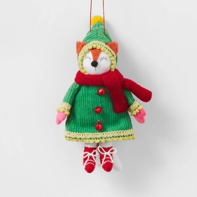 Fox with Green Coat and Red Shoes Christmas Tree Ornament - Wondershop™