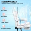Reclining Gaming Chair with Footrest and Adjustable Headrest, Padded Seat with Lumbar Support for Home or Office-3irtyhousy - 3 of 4