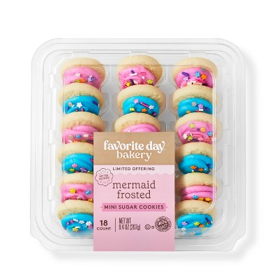 Mermaid Mini Frosted Sugar Cookies - 18ct - Favorite Day™