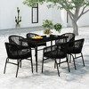 vidaXL Patio Dining Set Outdoor Garden Seat - 7 Piece Black 55.1" Table Length - 2 of 4