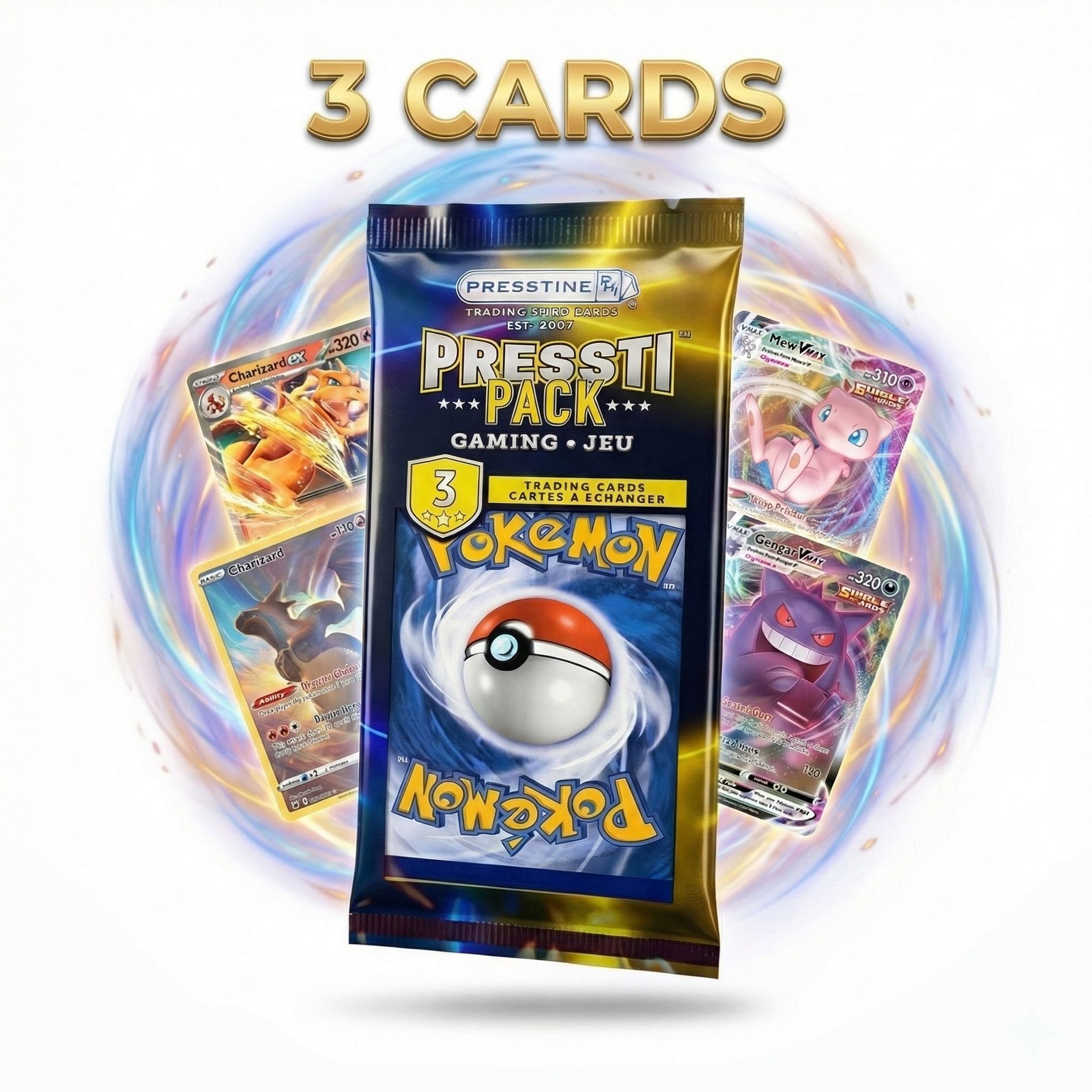 Presstine Pokemon Presstipack 3-Card Trading Card Pack