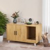 MAYEERTY 33¡Á19 Inch Modern Hidden Cat Cabinet - With Scratch Pad for Living Room (Black) - 2 of 4