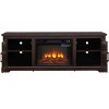 NicBex Rattan TV Stand for 70 Inch TV with 2 Cabinets,TV Entertanment Center with 23 Inch Fireplace Insert,TV Console Table for Living Room,Espresso - 4 of 4