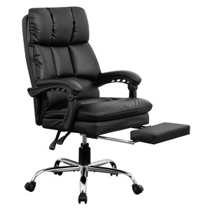 Office Chair, Leather Desk Chair with Foot Rest, PU Home Computer Desk Chairs , High-Back Executive Chair, Gaming Chair for Home, 360° Swivel - 1 of 4