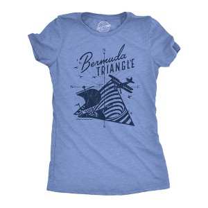 Womens Bermuda Triangle T Shirt Funny Vintage Retro Graphic Novelty Tee For Men - Crazy Dog Women's T Shirt - 1 of 4