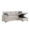 ChicFurnit Sectional Sofas 82 Inch with Storage Chaise and Cupholder Armrest Foam Cushions for Living Room, Beige, 53"*82"*34.5" - 4 of 4