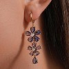 Vuskdtei18K Gold Plated Flower Dangle Earrings for Women, Hypoallergenic Cubic Zirconia Earrings, Elegant Chandelier Drop Earrings - 4 of 4