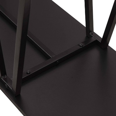 Celine Black Modern Console Table with Two Shelves