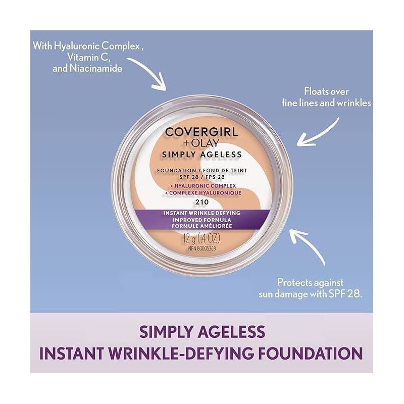 COVERGIRL + Olay Simply Ageless Wrinkle Defying Foundation Compact - 0.4oz, 5 of 9