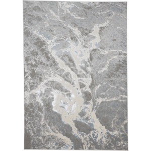 Azure Modern Abstract Silver/Gray/Ivory Area Rug - 1 of 4