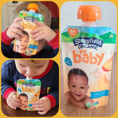 Stonyfield Organic Yobaby Pear & Peach Whole Milk Kids' Probiotic Yogurt -  6ct/4oz Cups : Target