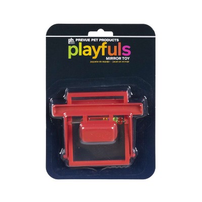 Prevue Pet Products Birdie Basics Perch Mirror with Beads Bird Toy, 4" x 3.5" (60424), Red (Package May Vary)