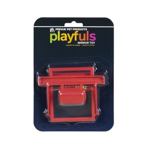 Prevue Pet Products Birdie Basics Perch Mirror with Beads Bird Toy, 4" x 3.5" (60424), Red (Package May Vary) - 1 of 1