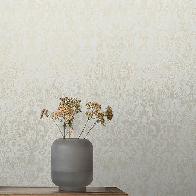 Majestic Damask Neutral Cream and Gold Wallpaper