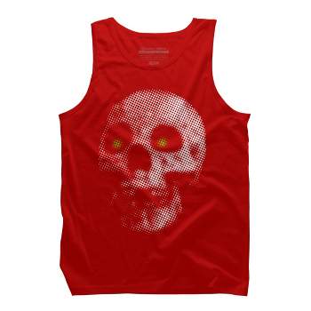 Men's Design By Humans Giant Halloween Skull By robotface Tank Top
