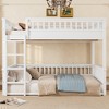 KWPZQEB Bunk Bed, Kids Solid Wood Bed Frame with Ladder and Guardrail, Wooden Slats, Space Saving, No Box Spring - 2 of 4