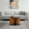 HomeRoots 30" Black and Brown Genuine Marble Marble and Solid Wood Round Coffee Table - 2 of 4