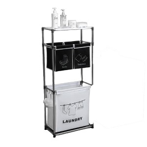 Dexmalle 3 Tier Wheel Laundry Sorter with 4 Removable Bags and Hooks - 1 of 4