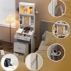 White Particle Board with Textured Melamine Finish, 3-Drawer 2-Door Dressing Table Set - 3 of 4