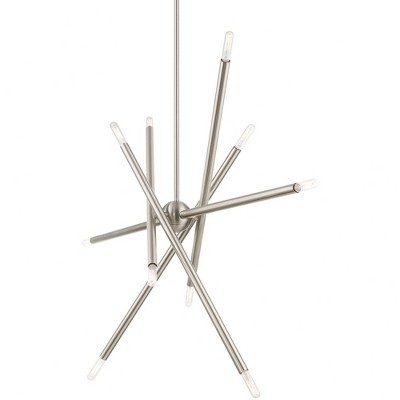 Soho Brushed Nickel 10-Light Sputnik Linear Chandelier