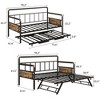 Double bed frame, pop-out letter bed frame, with locking casters, foldable, simple and lightweight assembly. - 2 of 4