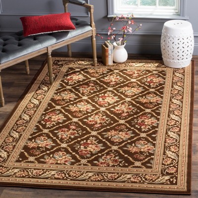 Lyndhurst Brown Rectangular Hand-knotted Synthetic Area Rug
