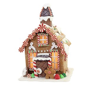 7.5 Inch Led Gingerbread House Peppermint Taffy Icing Village Buildings - 1 of 3