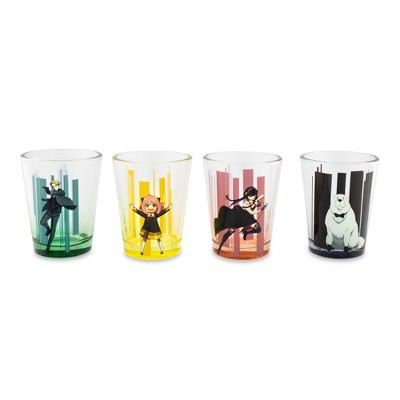 Silver Buffalo Spy x Family Trio and Logo 1.5-Ounce Mini Shot Glasses | Set of 4