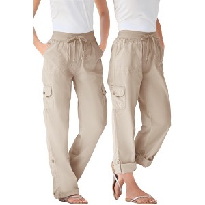 Woman Within Women's Plus Size Petite Convertible Length Cargo Pant/Capri - 1 of 4